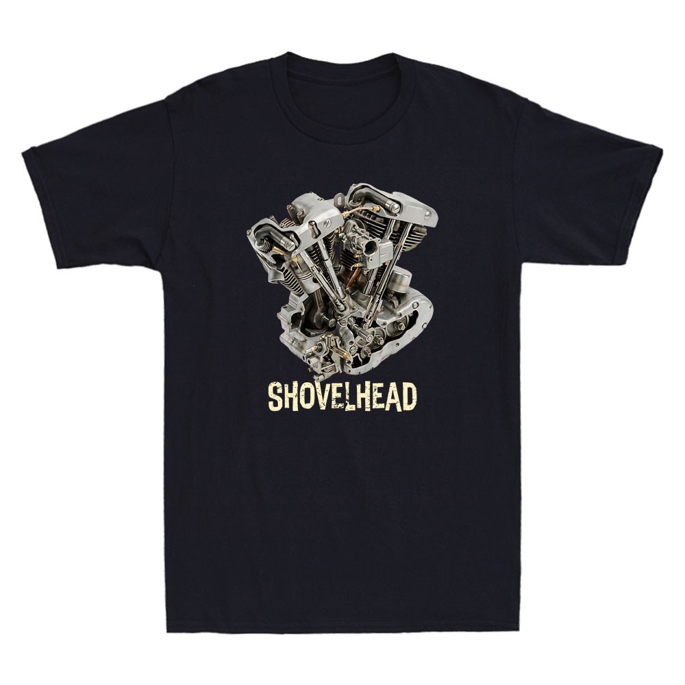Shovelhead Motorcycle Engine Cutaway Diagram Vintage Men’s Short Sleeve T-Shirt