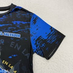 El Salvador Shirt Mens Medium M Black Blue Flag Short Sleeve Lightweight