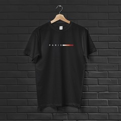 Breathable Round Neck T-Shirt with Paris Print for All Season Casual and Formal