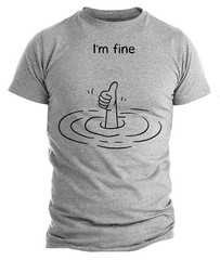 I’m Fine Funny T-Shirt | Sarcastic Humor Shirt | Minimalist Graphic Tee | Dark