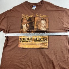 Merle Haggard Kris Kristofferson Concert T Shirt Brown Men’s 2XL (50″) Country