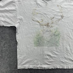 Vintage Deer Buck Wildlife Shirt Mens XL White Layered LAT Sportswear Made USA