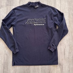 Amsoil Synthetics Mock Neck Long Sleeve Shirt Mens Small Navy Blue