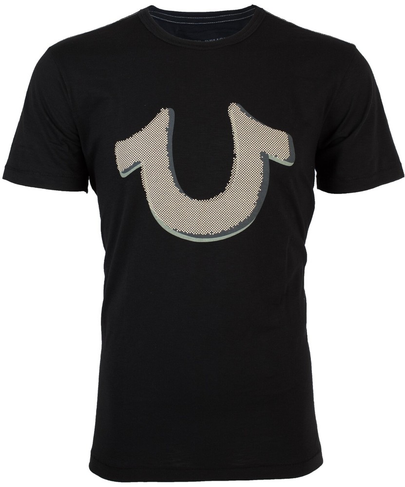 $69 TRUE RELIGION Black POP ART HORSESHOE Short Sleeve Designer Graphic T-shirt