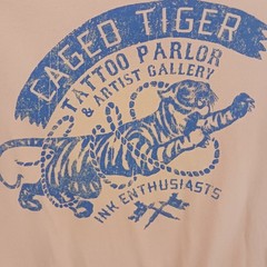 Cremieux T Shirt Size L Orange Caged Tiger Tattoo Parlor Ink Enthusiasts