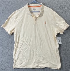 🔥 Bass Outdoor Men’s Cotton Blend Stretch Exploration Polo Shirt Ecru Size 2XL