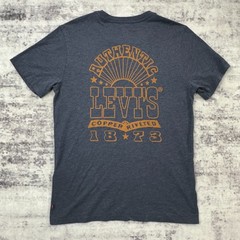 NWT Levi’s Standard Men’s Graphic Tee Small Navy Copper Riveted 1873 MSRP $24.50