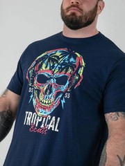 D555 Duke Big Mens Skull Printed T-Shirt Navy 2XL 3XL 4XL 5XL 6XL 7XL 8XL 601909