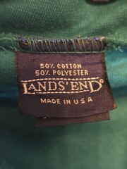 Vintage Lands’ End Shirt Men’s Large Teal Seamless Turtleneck High Neck LS USA