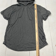 Dark Gray Short Sleeve Hooded Drawstring T-Shirt Men’s Size X-Large NEW