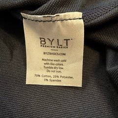 New BYLT Premium Drop Cut Lux V-Neck Shirt Mens XL Navy Blue Tee Short Sleeve
