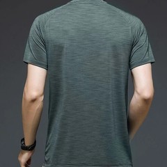 Male Tees Shirts O Neck Business Quick-drying Green Tops Wholesale Fashion Luxur