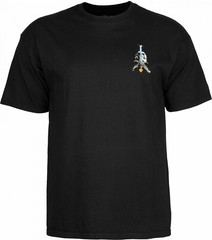 Powell Peralta SKULL AND SWORD Skateboard T Shirt BLACK