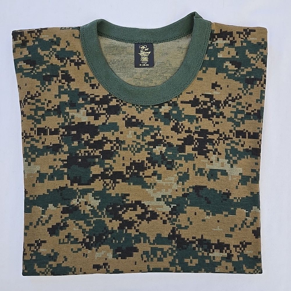 Vintage Tee Swing Digital Camo T Shirt S/M 18.5×29.5 Single Stitch USA Ringer