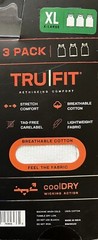 TRUFIT 3 PACK MEN’S XL COTTON KNIT WHITE A-SHIRT COOL DRY STRETCH COMFORT TAGFRE