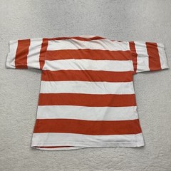 Karl Kani Jeans Shirt Mens Extra Large Orange Striped Pullover Henley