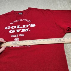 Golds Gym Shirt Men 2XL Bodybuilding Red Myrtle Beach USA Made Training