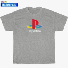 Playstation Play Station Classic Logo Black/Navy/Sport Grey T-Shirt S-5XL