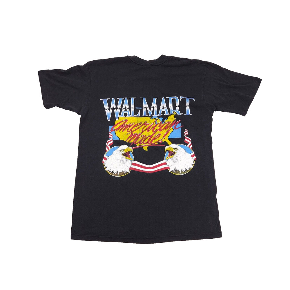 Vintage 90s Walmart Eagle Face T-Shirt Grungy American Made Single Stitch Harley