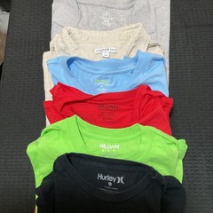 Mixed Brands Shirt Lot Of 6 Mens XL Multicolor Solid Hurley Gildan Tee Casual