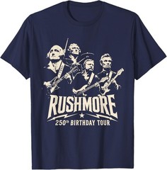Funny Mount Rushmore 250th Birthday Tour Rockstar Graphic T-Shirt