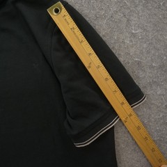 Banana Republic Shirt Mens Medium Black Henley Short Sleeve Contrasting Trim