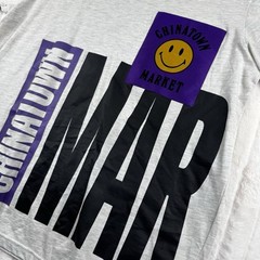 Chinatown Market Studios Smiley T-Shirt Men 2XL Streetwear AOP Graphic Gray NWT