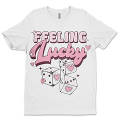 DTF Feeling Lucky/ Custom Unisex Soft Style T-Shirts, Next Level- Cotton