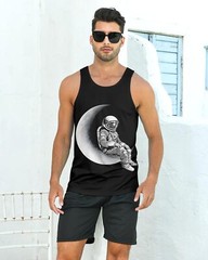 Mens Beach Tank Tops Fashion Graphic Quick Dry Sleeveless Shirt for Beach