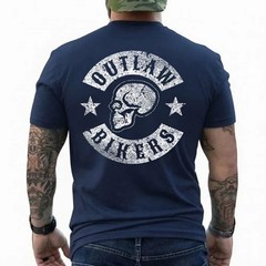 Outlaw Biker Shirt Skull T-Shirt Motorcycle chopper