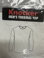 Knocker Mens Thermal Top Cotton Bell Grey Thermal Long Sleeve Size 3XL New