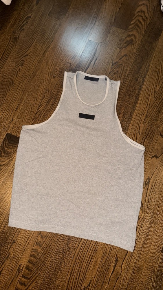 Fear of God Essentials Tank Top Heather Gray Size Large Sleeveless Shirt FOG