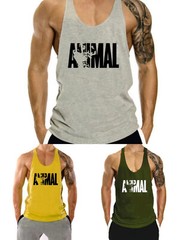 Men Bodybuilding Tank Top Muscle T-Shirt Gym Fitness Stringer ANIMAL Shirts