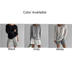 Men’s Knitted Long Sleeve T Shirt Solid Color for Daily Vacation Style