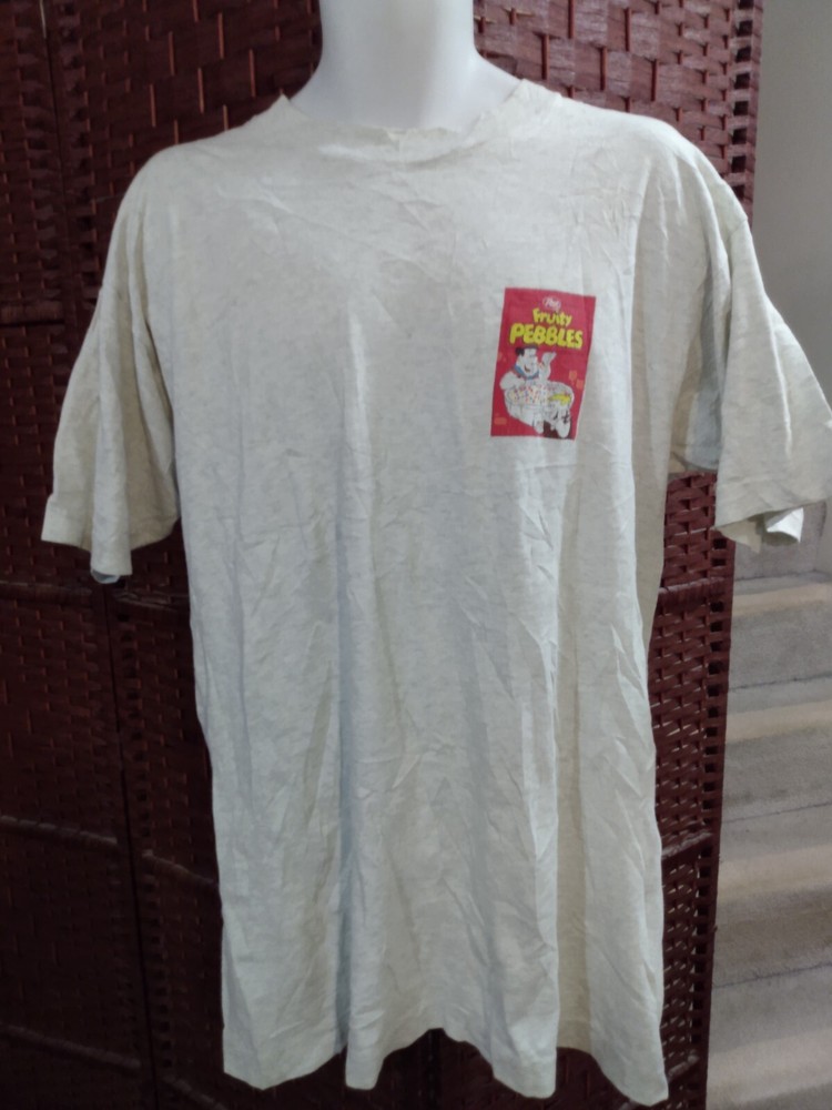 Vintage 90s The Flintstones Fruity Pebbles Cereal T Shirt Single Stitch XL