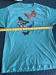 Lot of 6 VTG SINGLE STITCH Yellow Butterfly Print T-Shirts Size L/XL