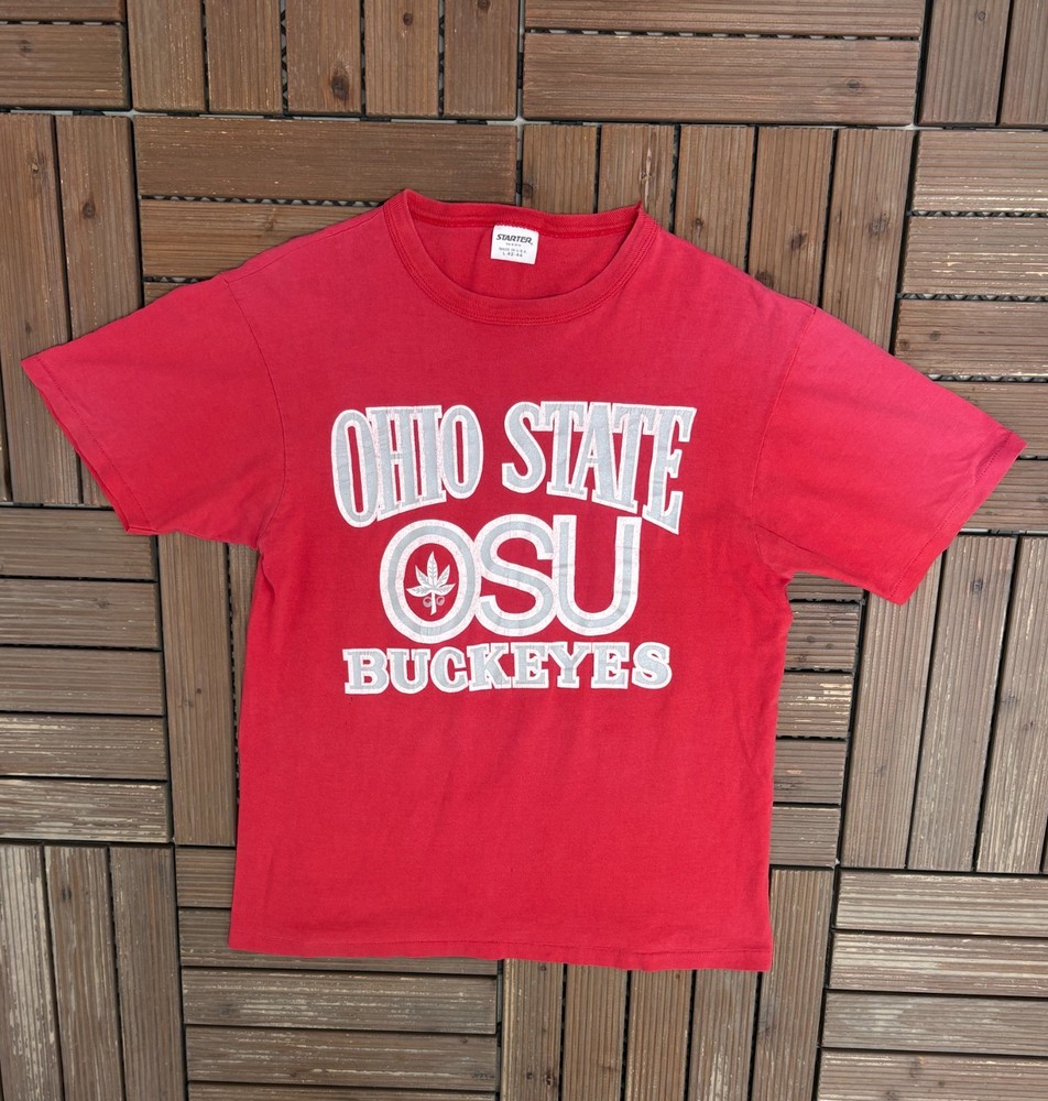 Ohio State Buckeyes Vintage 90s Starter Red T-Shirt Tee Size Large