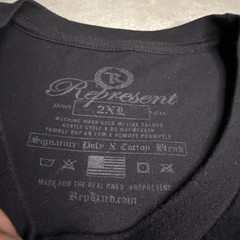 Represent Clo Signature Crew T Shirt Men XXL Black Spell Out Cotton Poly Blend