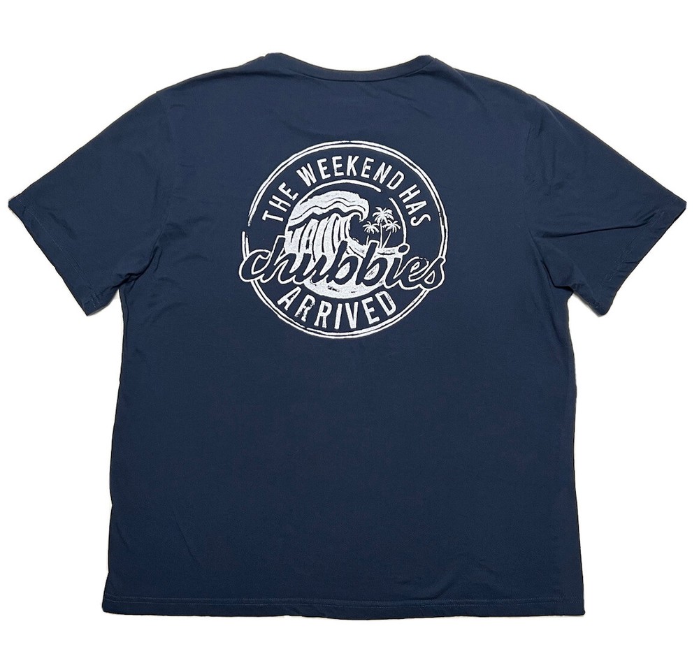 CHUBBIES The Weekend Has Arrived Men XXL Blue Short Sleeve 2 Sided T-Shirt