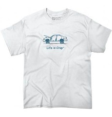 Life is Crap Scrap Car Funny Auto Mechanic Womens or Mens Crewneck T Shirt Tee