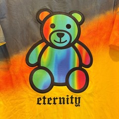 Eternity BC AD Mens XL T-Shirt Yellow Black Ombre Iridescent Bear Graphic Tee
