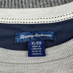 Tommy Bahama Mens XL Gray Long Sleeve Waffle Knit Crewneck Marlin Logo ZTB97769