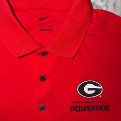 Nike Georgia Bulldogs Red Polo Shirt Men’s XL Powerade Logo Dri-FIT Short Sleeve