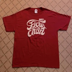 ESPN Lacrosse vintage deep red Flow Chart t-Shirt NWOT L