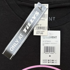 ELEMENT T-Shirt Mens Medium M Black Alignment Graphic Gradient Logo Skate NWT