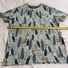 FREE PLANET Surf Board Graphic Tee Shirt Men Size L All Over Print Cotton Blend