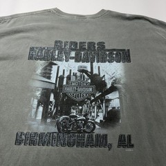 Harley Davidson Tee Shirt Mens 2XL Green Birmingham AL Sloss Furnaces Eagle Y2K