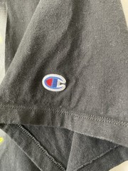 Champion Men’s T-Shirt XL Short Sleeve Black Neon Yellow Logo Shipped Same Day