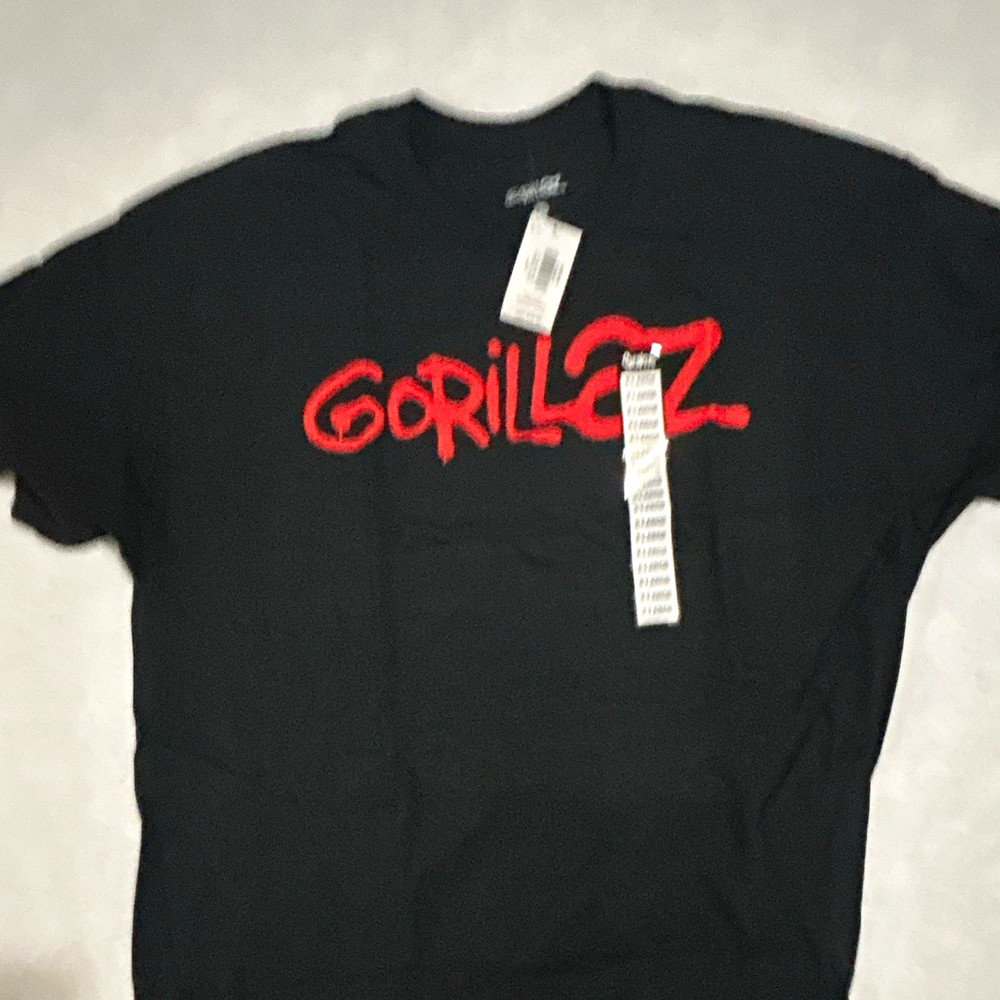 Gorillaz Men’s XL Black Graphic Print Crew Neck Short Sleeve T-Shirt 2-D