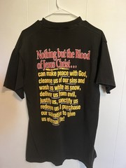 Vintage 1993 The Blood Of Jesus Single Stitch Double Sided T-Shirt Size L